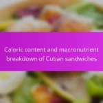 Caloric content and macronutrient breakdown of Cuban sandwiches