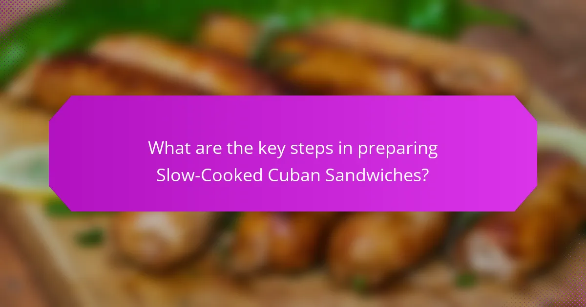 What are the key steps in preparing Slow-Cooked Cuban Sandwiches?