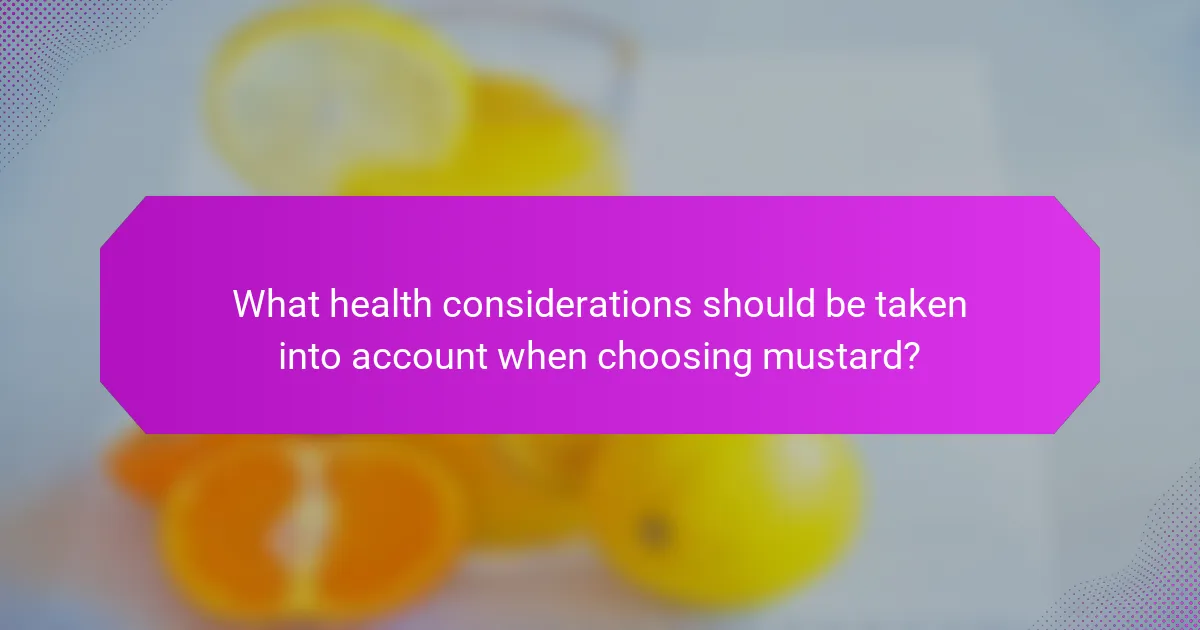 What health considerations should be taken into account when choosing mustard?